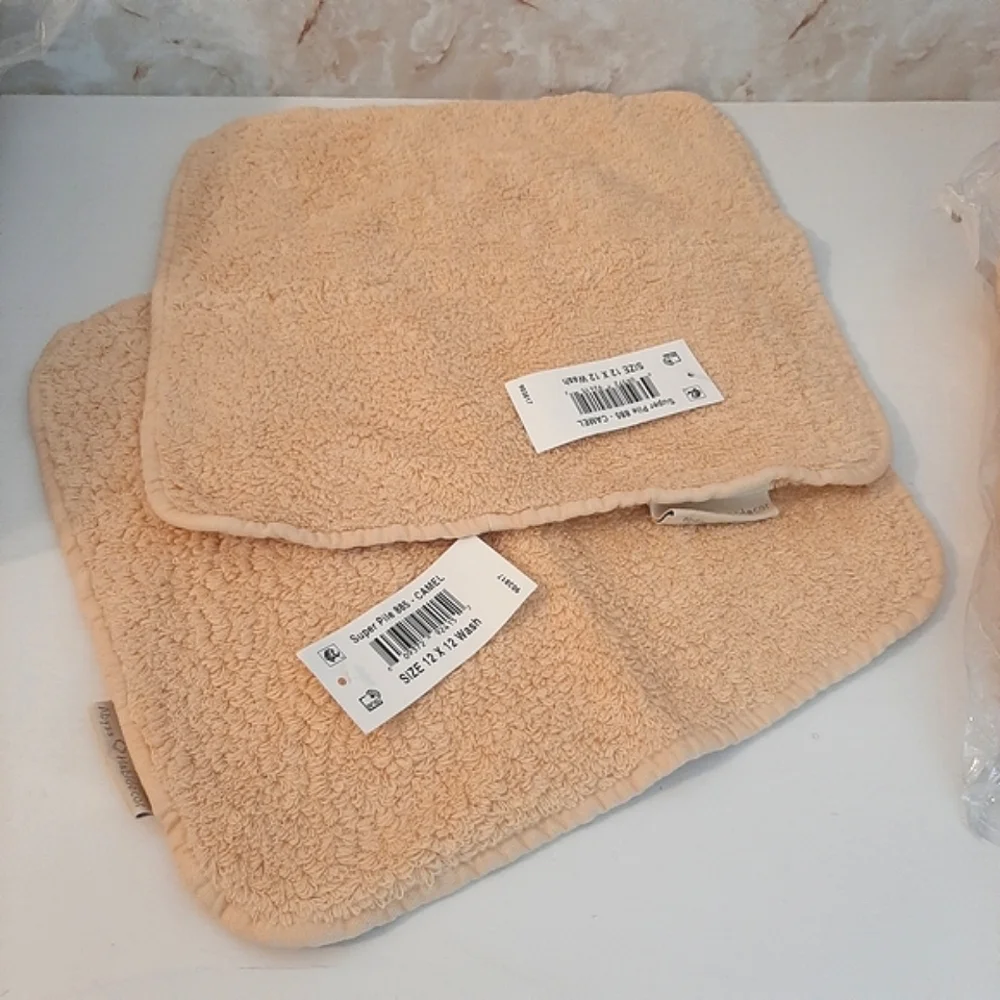 *Abyss and Habidecor Super Pile Washcloths Set of 2 Camel